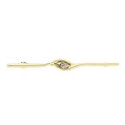 Image 1 of Narrow gold brooch with diamond | 0.05 ct.