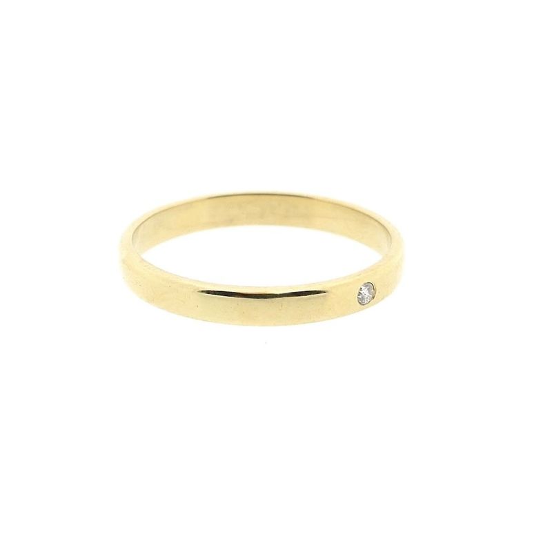 Image 4 of Gold (wedding) ring with diamond; 0.015 ct.