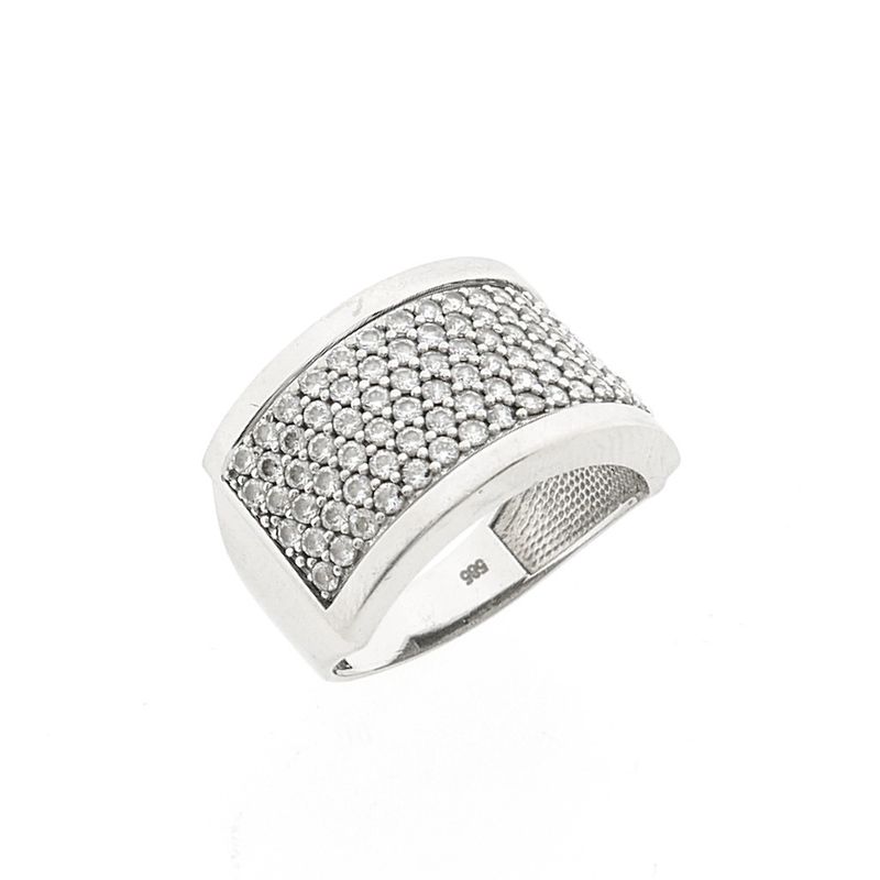 Image 1 of White gold pavé ring with zirconia