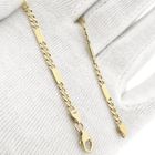 Image 9 of Gold closed Figaro link bracelet | 20 cm