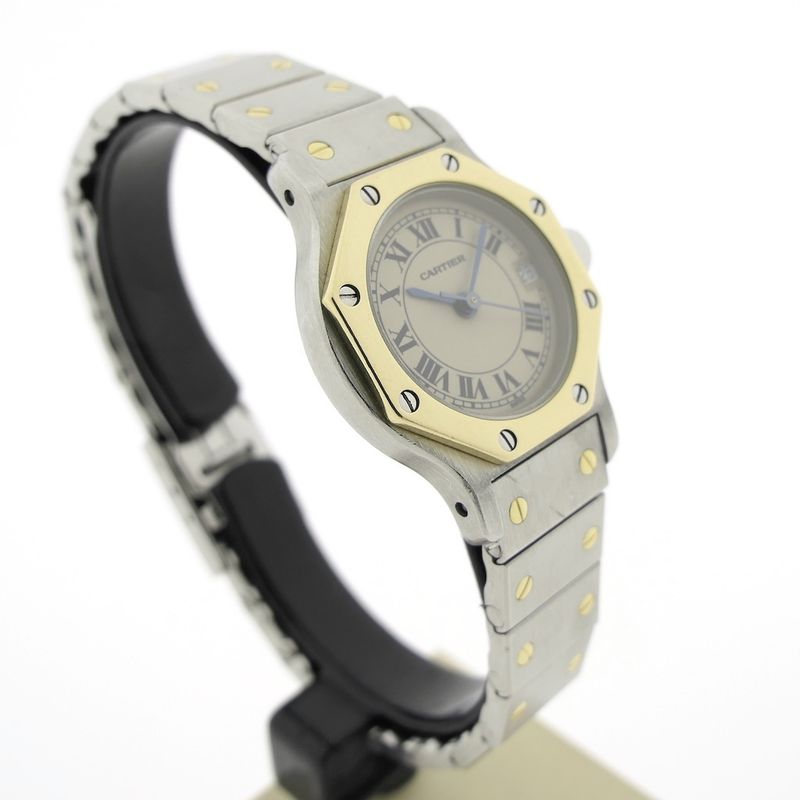 Image 3 of Cartier Santos Octagon; Gold/steel women's watch