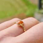 Image 8 of Gold ring with blood coral