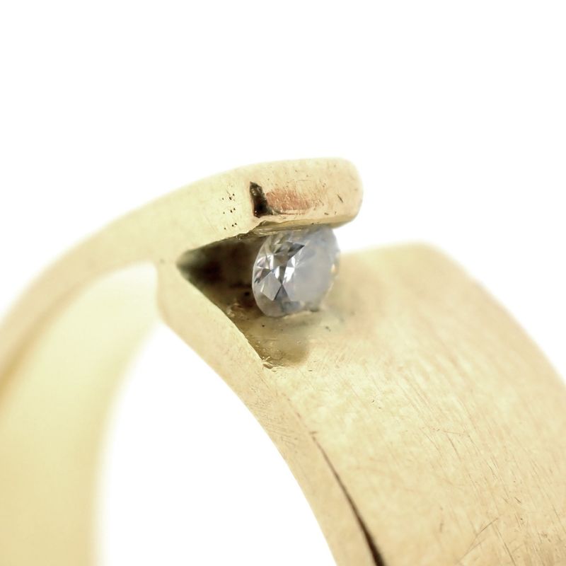 Image 3 of Golden fantasy ring with diamond 0.035 ct.