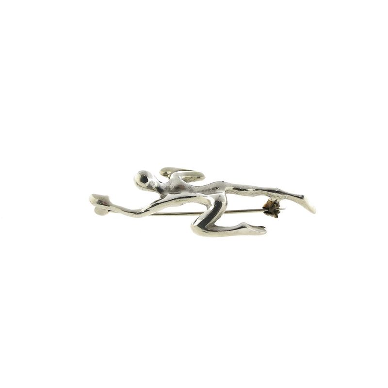 Image 4 of Silver brooch of a climber