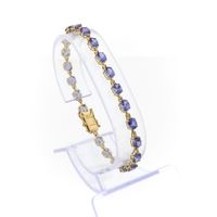 Gold bracelet with amethyst | 18.5 cm
