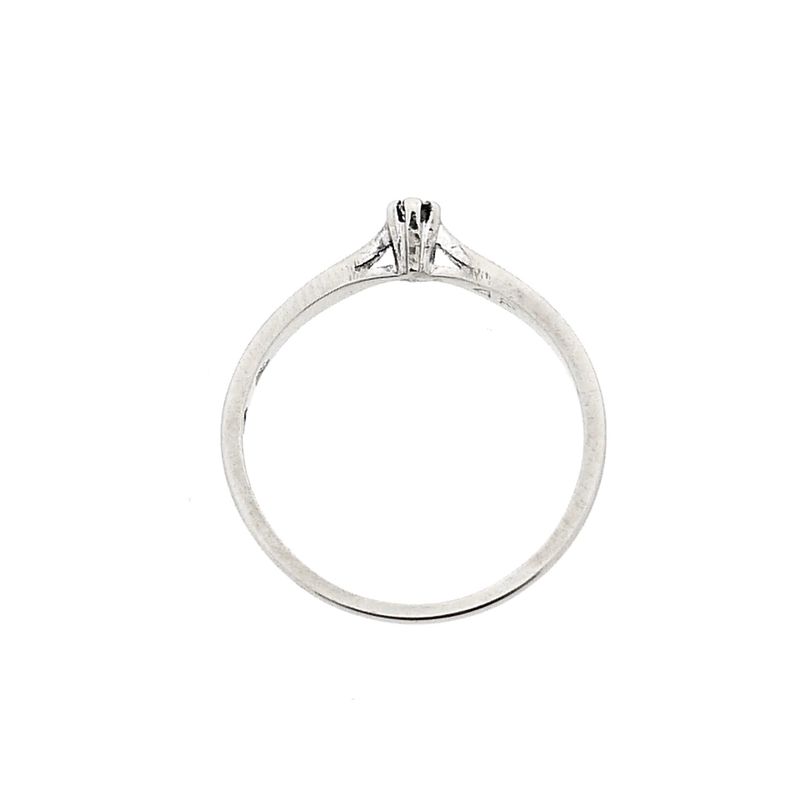Image 5 of White Gold Solitaire Ring; Diamond 0.04 ct.; 14 Karat; Size 16.75