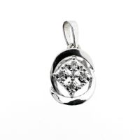 White gold fantasy pendant with diamond | 0.06 ct.