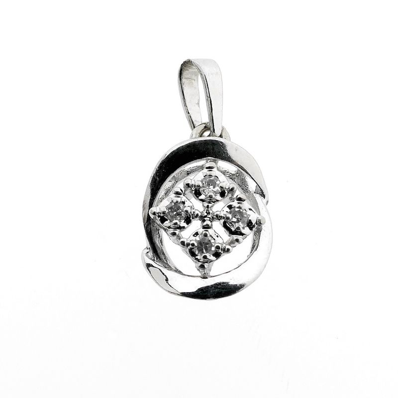 Image 1 of White gold fantasy pendant with diamond | 0.06 ct.