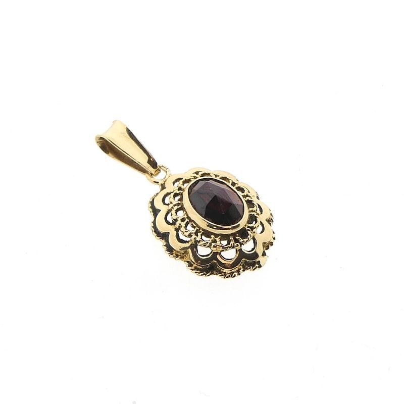 Image 6 of Vintage gold pendant with garnet