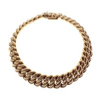 Gold French gourmet link bracelet | 20 cm