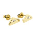 Image 4 of Gold earrings with diamond; 0.01 ct.