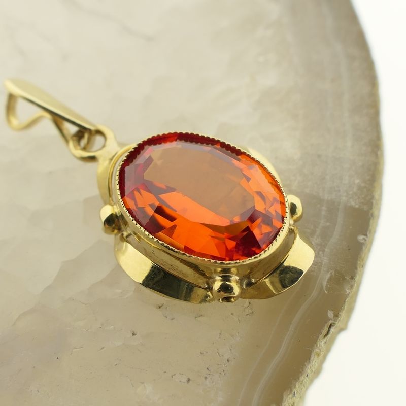 Image 8 of Vintage gold pendant with citrine