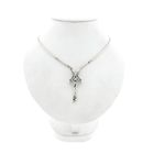 Afbeelding 1 van Witgouden ketting met vaste hanger; Saffier