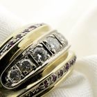 Image 3 of Gold robust ring with ruby ​​and diamond | 0.61 ct.