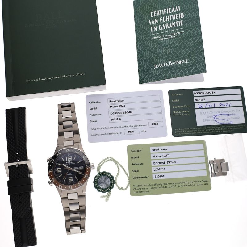 Image 20 of Ball Roadmaster Marine GMT DG303B-S3C-BK; Automatic men's watch