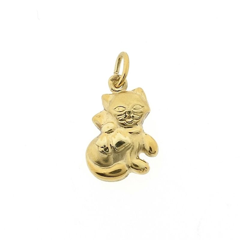 Image 1 of Gold pendant of a cat
