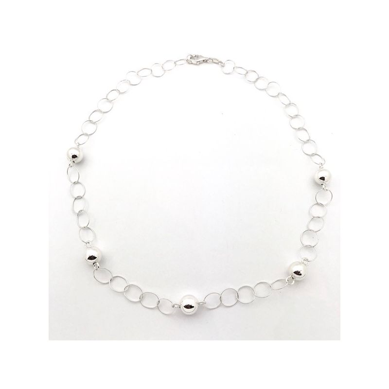 Image 1 of Silver necklace with beads | Stefani St. Jacques | 50 cm