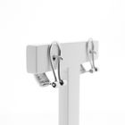 Image 4 of White gold stud earrings with zirconia diamonds 0.08 ct.