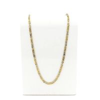 Two-tone gold navy link necklace