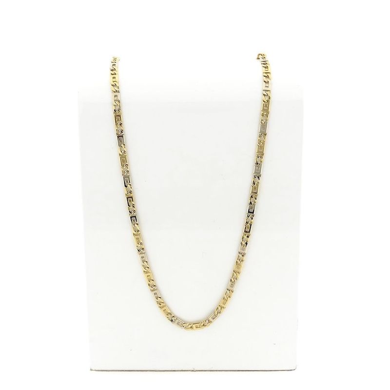 Image 1 of Two-tone gold navy link necklace