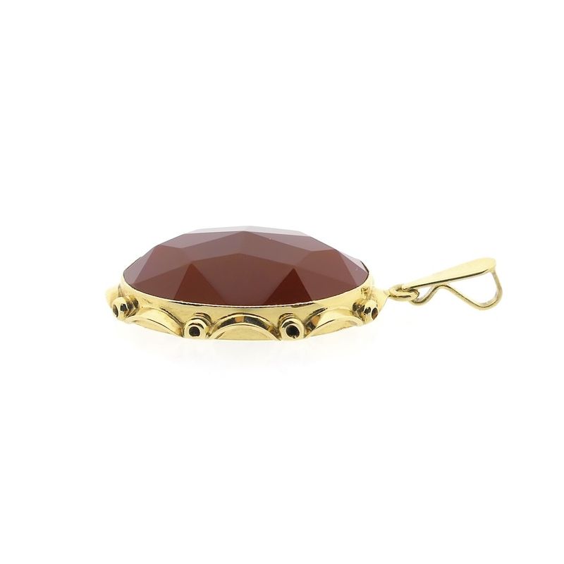 Image 6 of Vintage gold pendant with carnelian