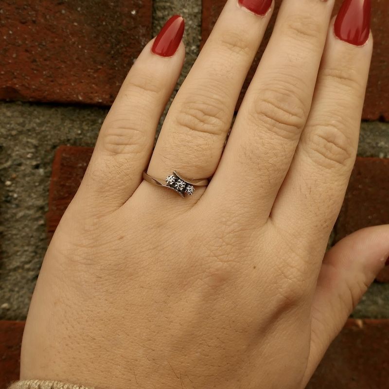 Image 11 of White gold ring with diamond | 0.03 ct.