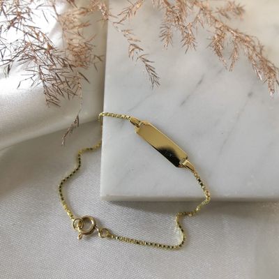 Image 2 of Gold Venetian link bracelet with engraving | 16.5 cm