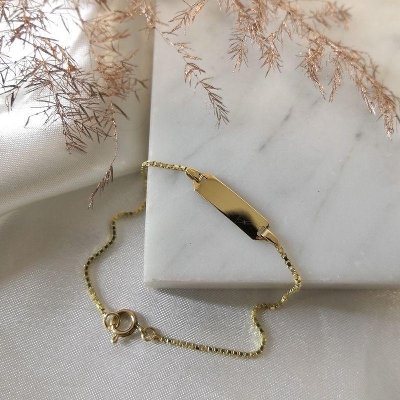 Image 2 of Gold Venetian link bracelet with engraving | 16.5 cm