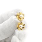 Image 12 of Gold floral stud earrings with pearl