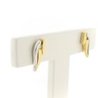 Image 4 of Bicolor gold stud earrings with diamond; 0.01 ct.