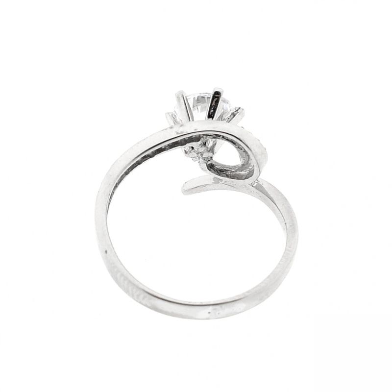 Image 6 of White gold solitaire ring with zirconia.