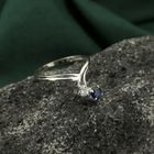 Image 2 of White gold ring with sapphire and diamond | 0.07 ct.