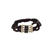Antique Garnet Bead Bracelet with Gold Clasp