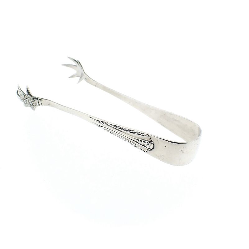 Image 1 of English silver sugar tongs with bird feet | Vintage