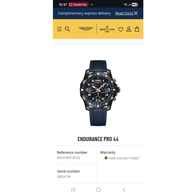 Image 16 of Breitling Endurance Pro 'Blue' X82310; Chronograph men's watch