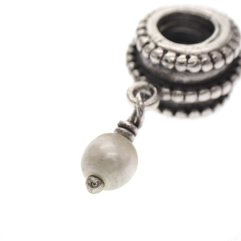 Image 4 of Pandora charm; Silver; Hanging Pearl