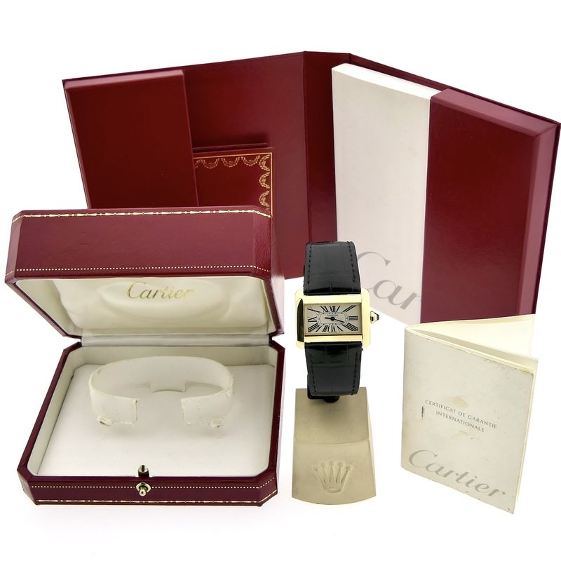 Image 4 of Cartier Tank Divan; 18k gold women's watch