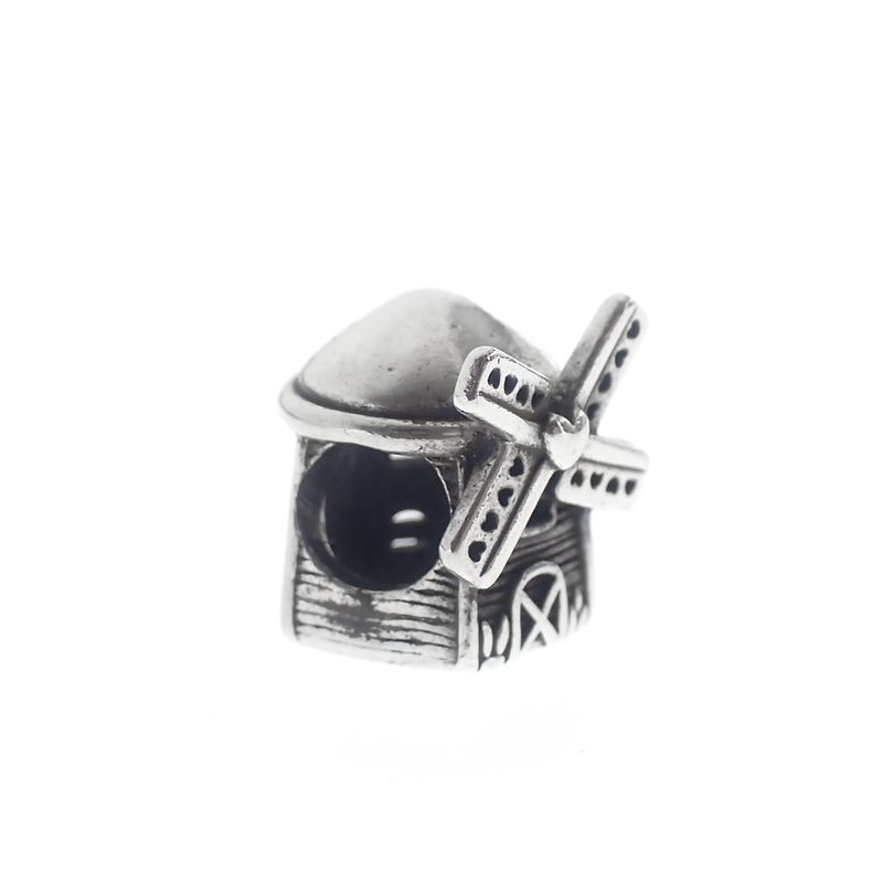 Image 3 of Pandora Moments charm; Silver; Windmill