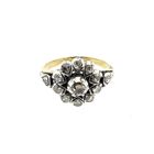 Image 3 of Gold & Silver Ring with Rose Cut Diamonds; 0.24 ct.