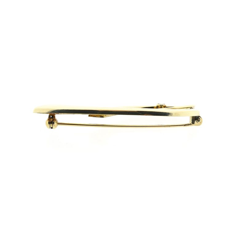 Afbeelding 10 van Vintage gouden abstracte broche met zirconia
