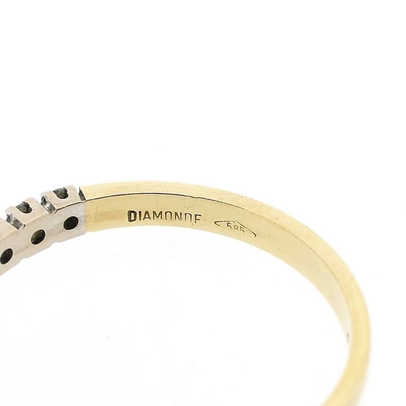 Image 6 of Golden Diamonde ring set with diamond; 0.10 ct.