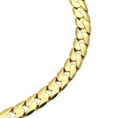 Image 2 of Gold flat gourmet link bracelet | 21 cm