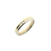 Two-tone gold ring with diamond; 0.03 ct.