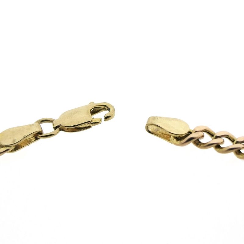 Image 6 of 8K Two-tone gourmet link bracelet with diamond; 0.03 ct. | 21 cm