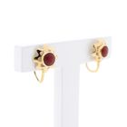 Image 2 of Gold earrings with red coral