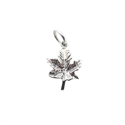18 carat white gold maple leaf pendant Image 1 of 18 carat white gold maple leaf pendant
