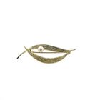 Image 1 of Gold brooch as a feather with pearl
