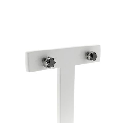 White gold stud earrings with black diamond | 1.00 ct. Image 1 of White gold stud earrings with black diamond | 1.00 ct.