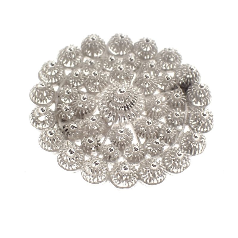 Image 3 of Silver round Zeeland Goese button brooch | Ø 33.0 mm