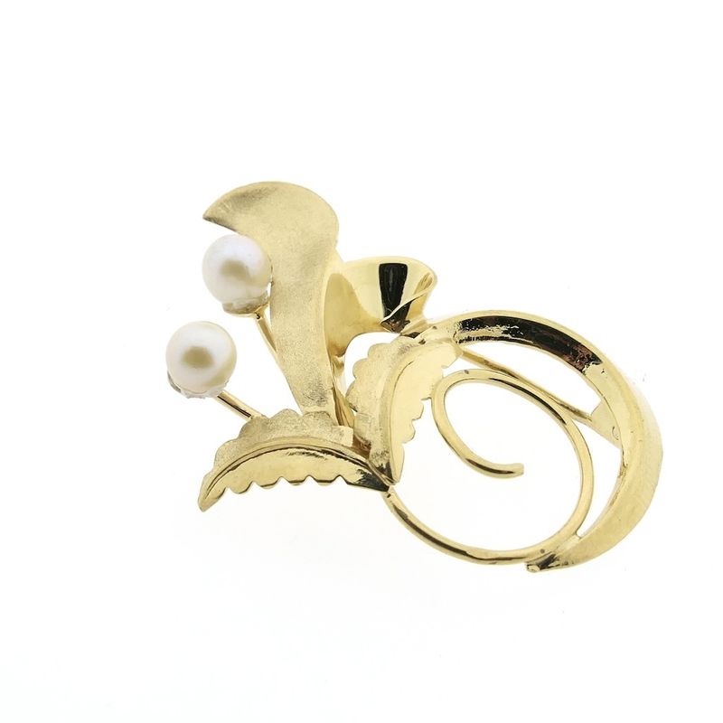 Image 6 of Gold brooch with pearl